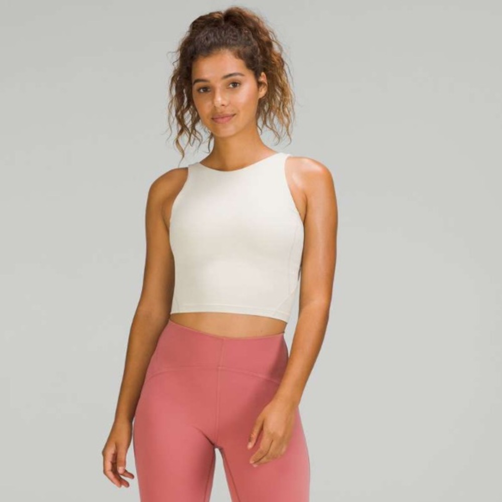 lululemon athletica Cream High-Neck Cropped Tank